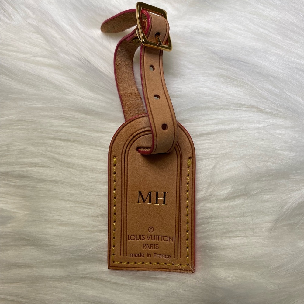 PERSONALIZED! LOUIS VUITTON Luggage Tag, CUSTOM Embossed, 2 initials - Picture 1 of 1